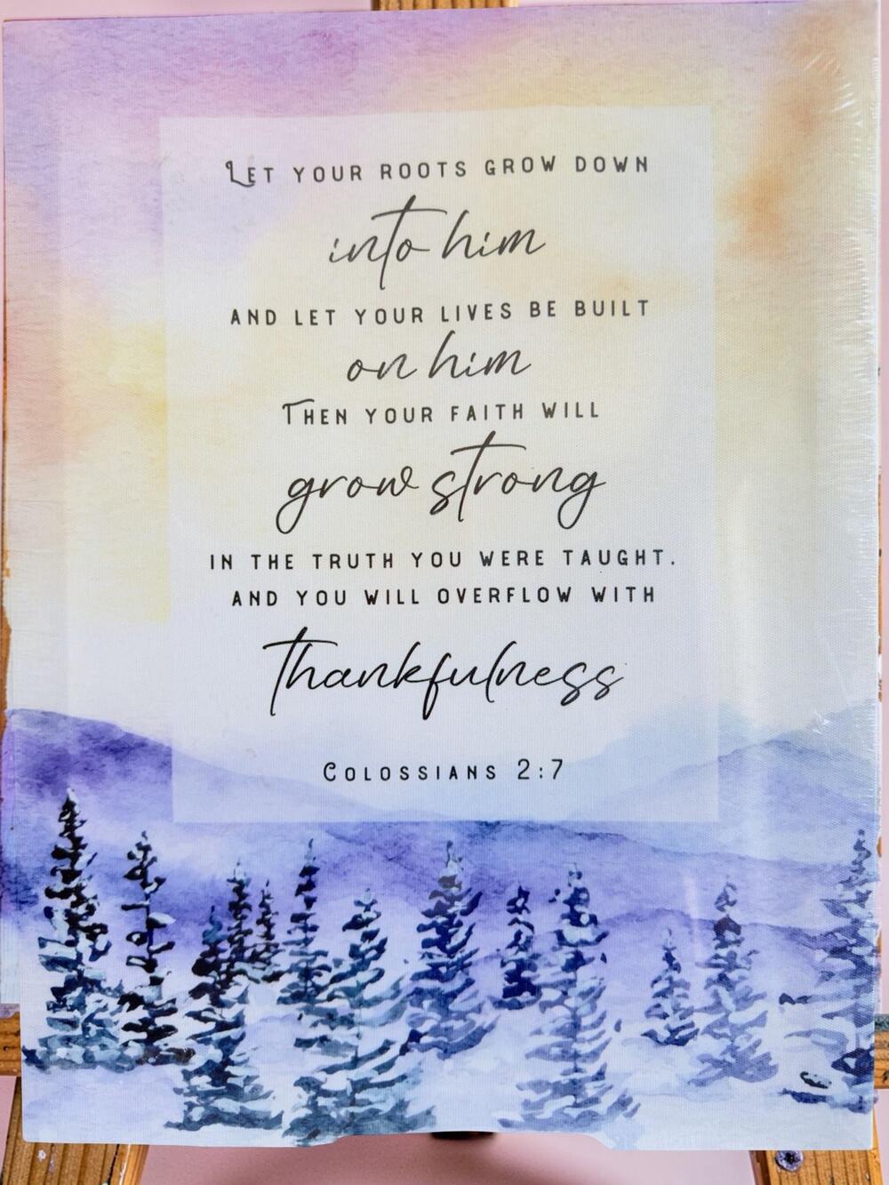 Christian Scripture Canvas Wall Art Colossians 2:7 Inspirational Quote 12x16